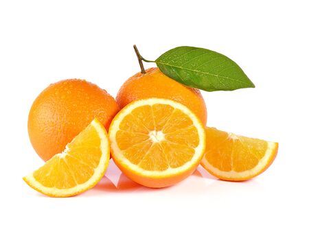 Orange fruit isolated on white backgroundの写真素材
