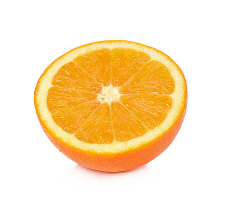 Orange fruit isolated on white backgroundの写真素材