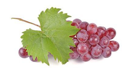 red grapes isolated on white backgroundの写真素材