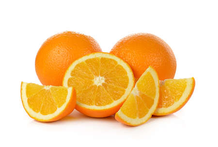 Orange fruit isolated on white backgroundの写真素材