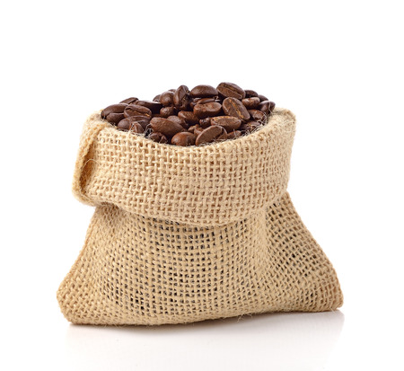 coffee sack on white backgroundの写真素材