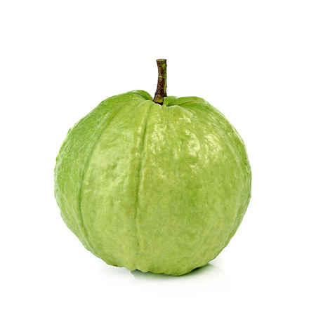 guava fruit isolated on white backgroundの写真素材