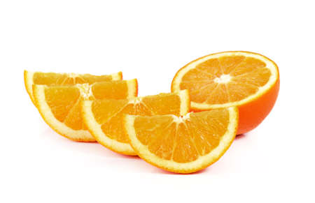Orange fruit isolated on white backgroundの写真素材