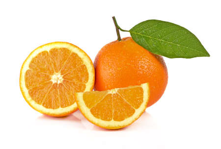 Orange fruit isolated on white backgroundの写真素材
