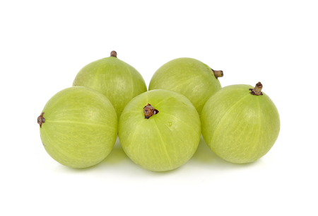 gooseberries on white backgroundの写真素材
