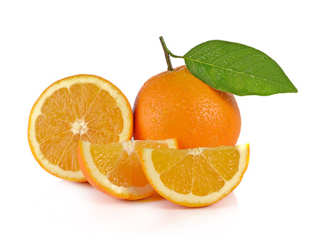 Orange fruit isolated on white backgroundの写真素材