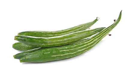 Snake gourd over white backgroundの写真素材