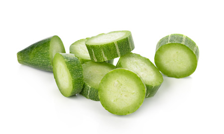 Snake gourd over white backgroundの写真素材