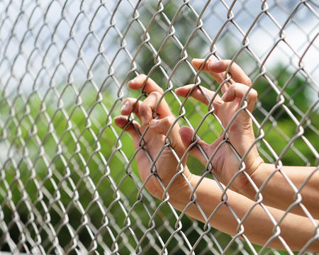 hand in jail.の写真素材
