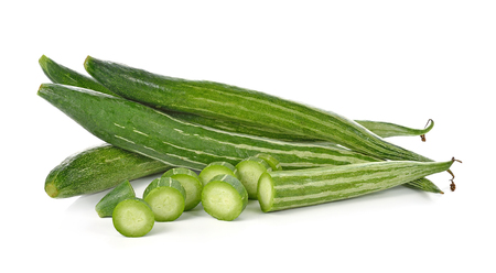 Snake gourd over white backgroundの写真素材