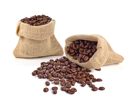 coffee sack on white backgroundの写真素材