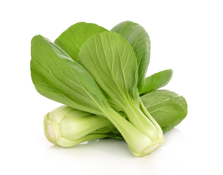 Bok choy (chinese cabbage) isolated on whiteの写真素材