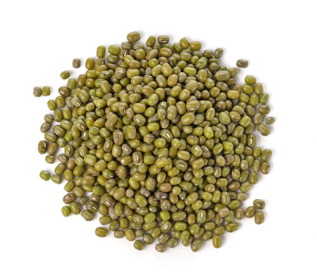 Mung beans isolated on white backgroundの写真素材