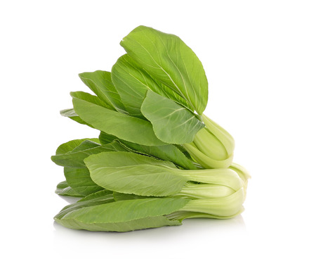 Bok choy (chinese cabbage) isolated on whiteの写真素材