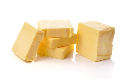 butter on white backgroundの写真素材