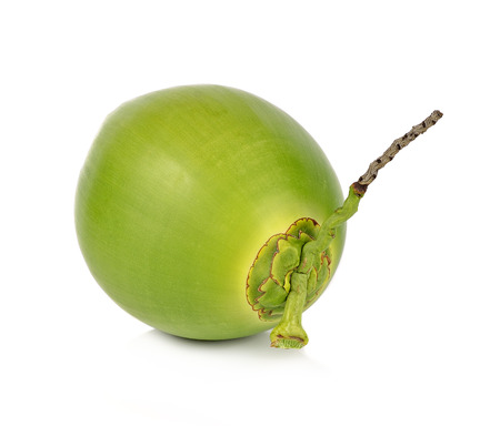 Green coconut Fruit isolated on white background.の写真素材