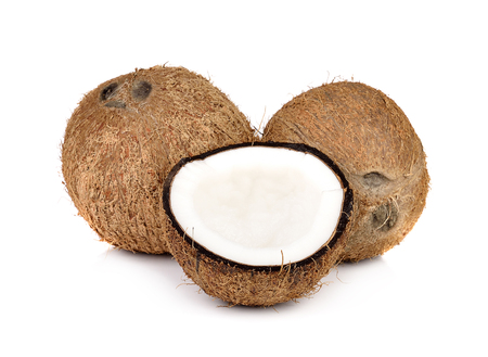 coconut on white backgroundの写真素材
