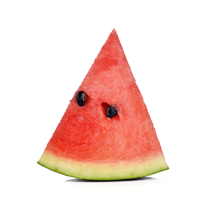 Sliced ripe watermelon isolated on white backgroundの写真素材