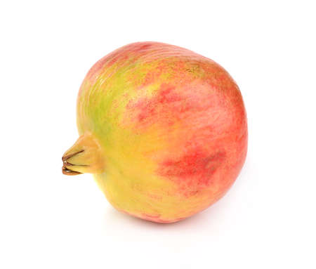 Ripe pomegranate fruit isolated on white backgroundの写真素材