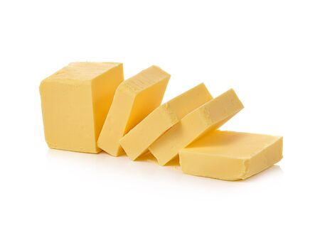 butter on white backgroundの写真素材