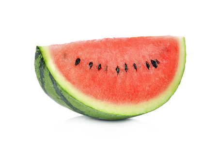 Slice of watermelon on white backgroundの写真素材