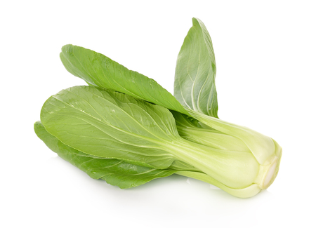 Bok choy (chinese cabbage) isolated on whiteの写真素材