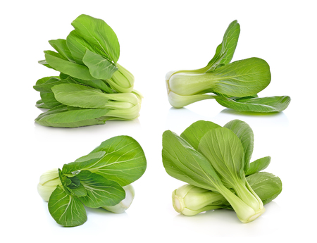 Bok choy (chinese cabbage) isolated on whiteの写真素材