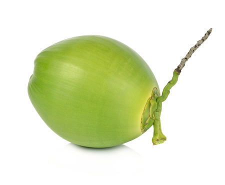 Green coconut Fruit isolated on white background.の写真素材