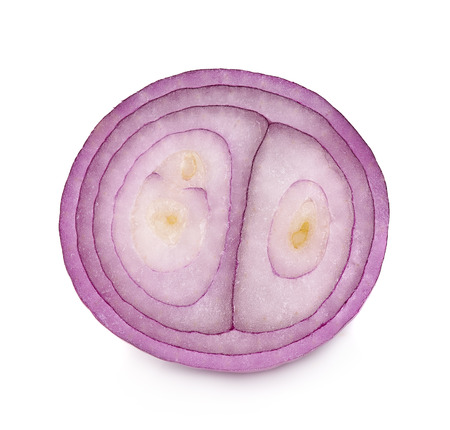 shallots isolated on white backgroundの写真素材