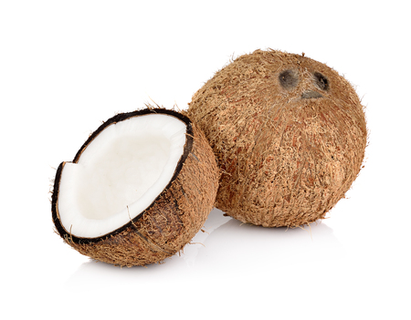 coconut on white backgroundの写真素材