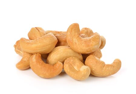 cashew nuts isolated on white background.の写真素材
