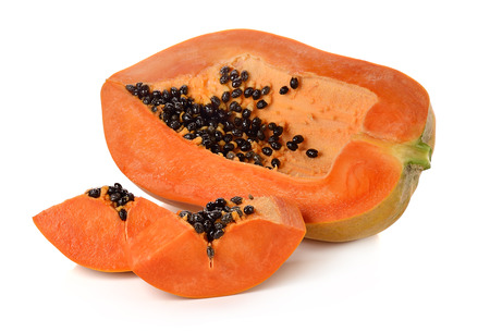Papaya  isolated on white backgroound.の写真素材