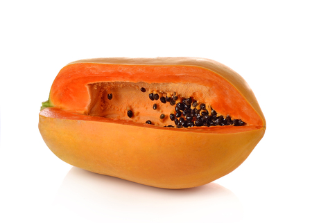 Papaya  isolated on white backgroound.の写真素材