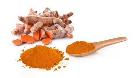 turmeric  isolated on white background.の写真素材