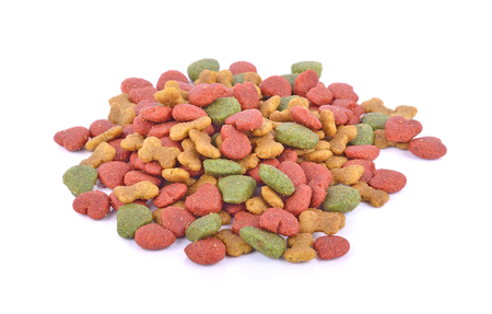 Dog food on white backgroundの写真素材
