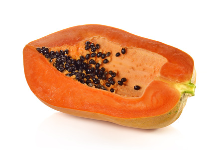 Papaya  isolated on white backgroound.の写真素材