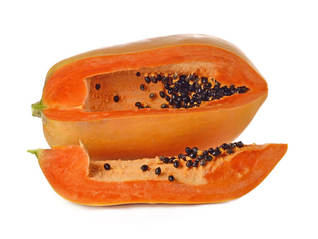 Papaya  isolated on white backgroound.の写真素材