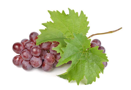 red grapes isolated on white backgroundの写真素材