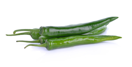 green chili on white backgroundの写真素材