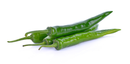 green chili on white backgroundの写真素材
