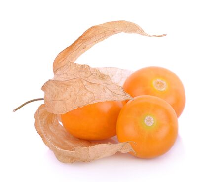 Cape gooseberry (physalis) isolated on white backgroundの写真素材