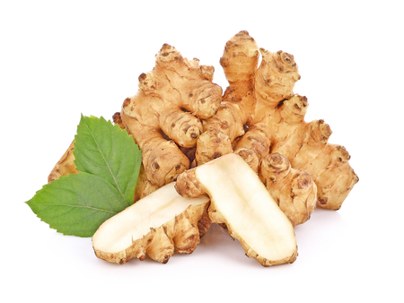 Jerusalem artichoke on white backgroundの写真素材