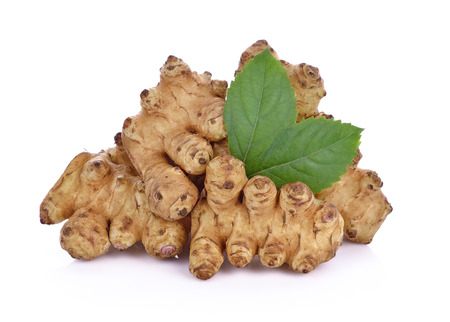 Jerusalem artichoke on white backgroundの写真素材