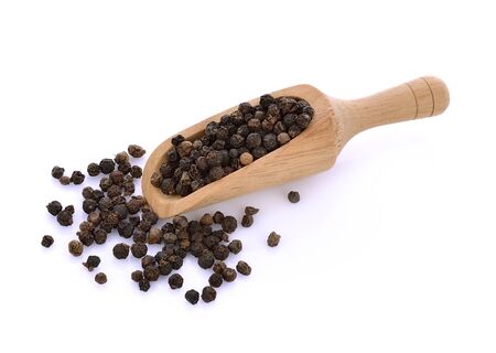 black pepper isolated on white backgroundの写真素材