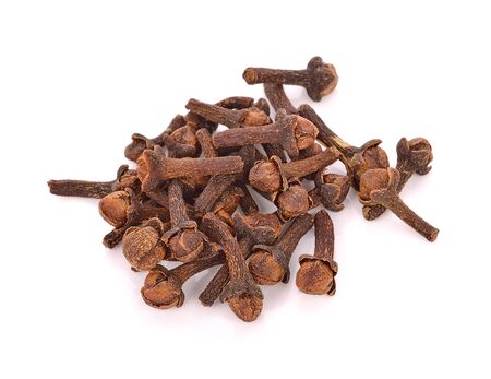 dry cloves on white backgroundの写真素材