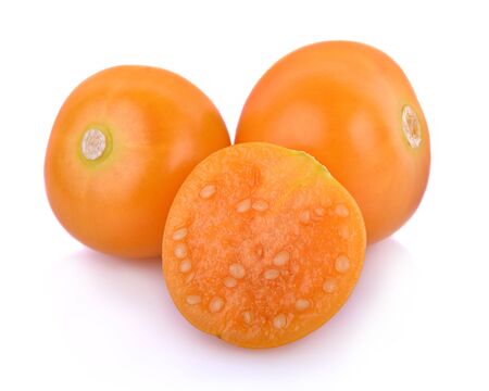 Cape gooseberry (physalis) isolated on white backgroundの写真素材
