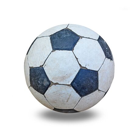 Old soccer ballの写真素材