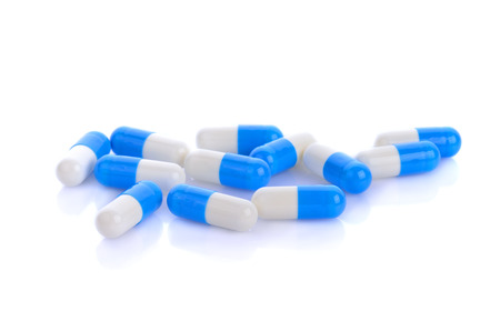 pills isolated on  white backgroundの写真素材