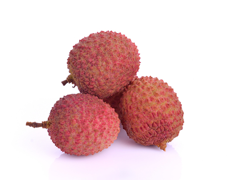 Litchi isolated on the white background.の写真素材