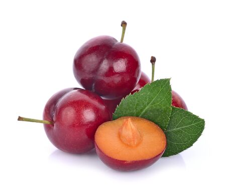 plum isolated on  white backgroundの写真素材